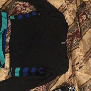 Black multi color crop top